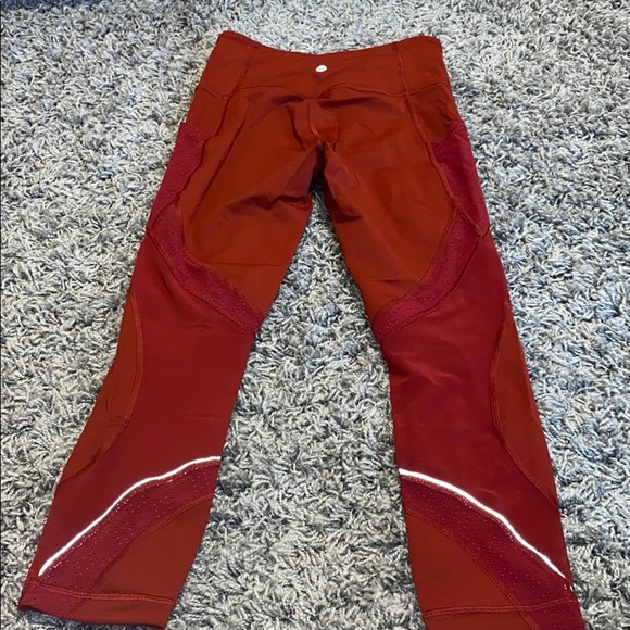 Lululemon Red Detailed Mesh Leggings - Picture 2 of 9
